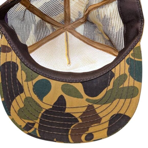 Vintage Men's Snapback Hat Ducks Unlimited Sponsor‎ Cap Hunting Camo 80s Trucker - Picture 8 of 8
